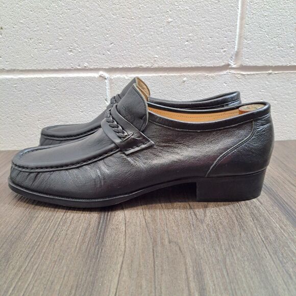 Vintage Casual Loafer. Women's Black Leather Slip On Loafers Shoes Size 10us - Picture 5 of 8